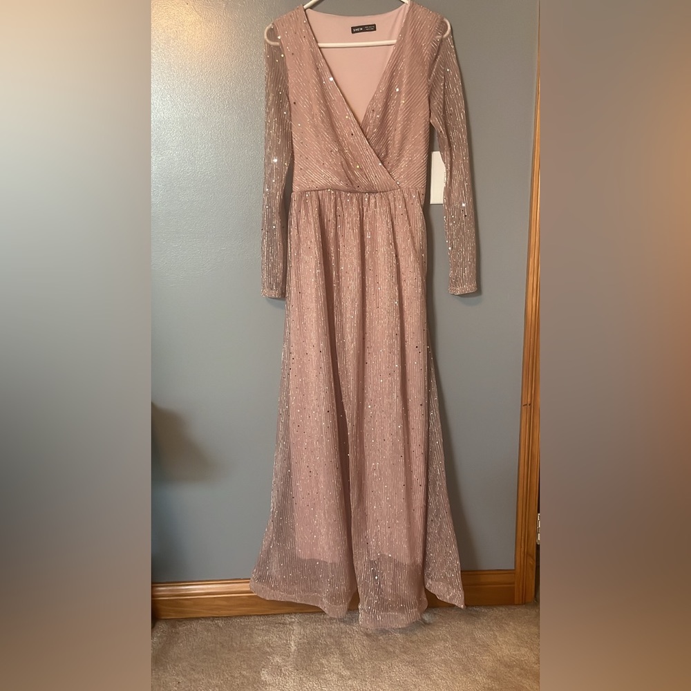 Pink Sparky Long Formal Dress